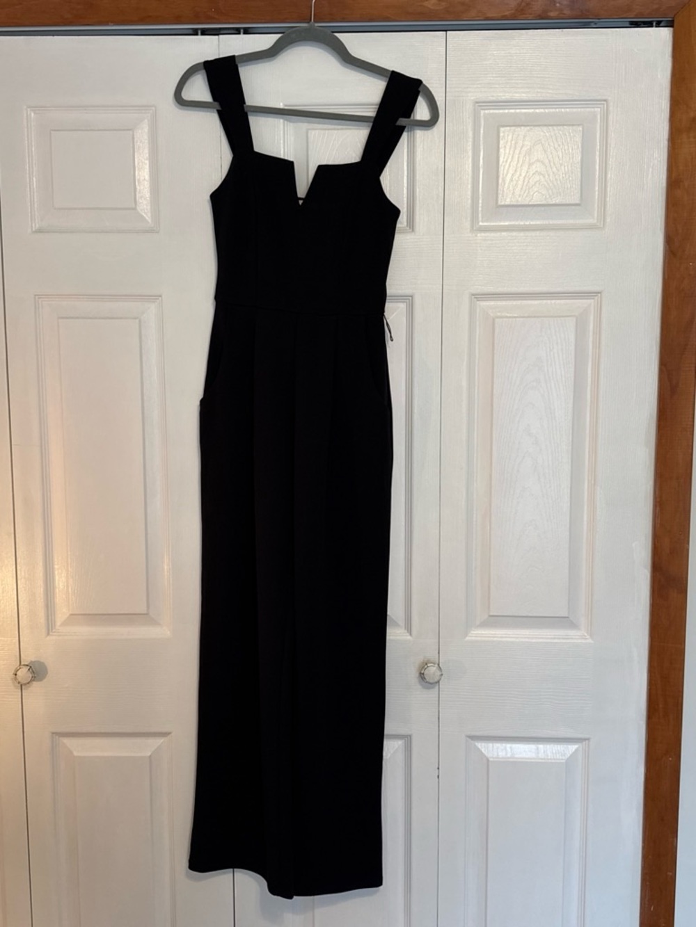 Classic Black Square-Neck Jumpsuit